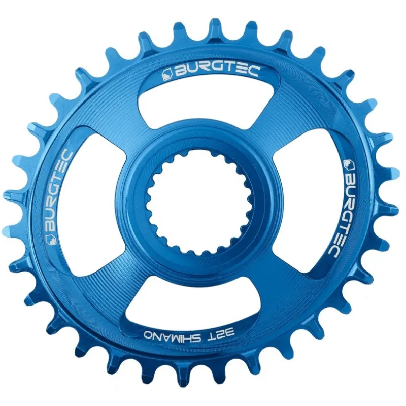 Pinion față pentru bicicleta BURGTEC Oval Shimano Direct Mount Thick Thin Chainring - 32T - Deep Blue Reducere